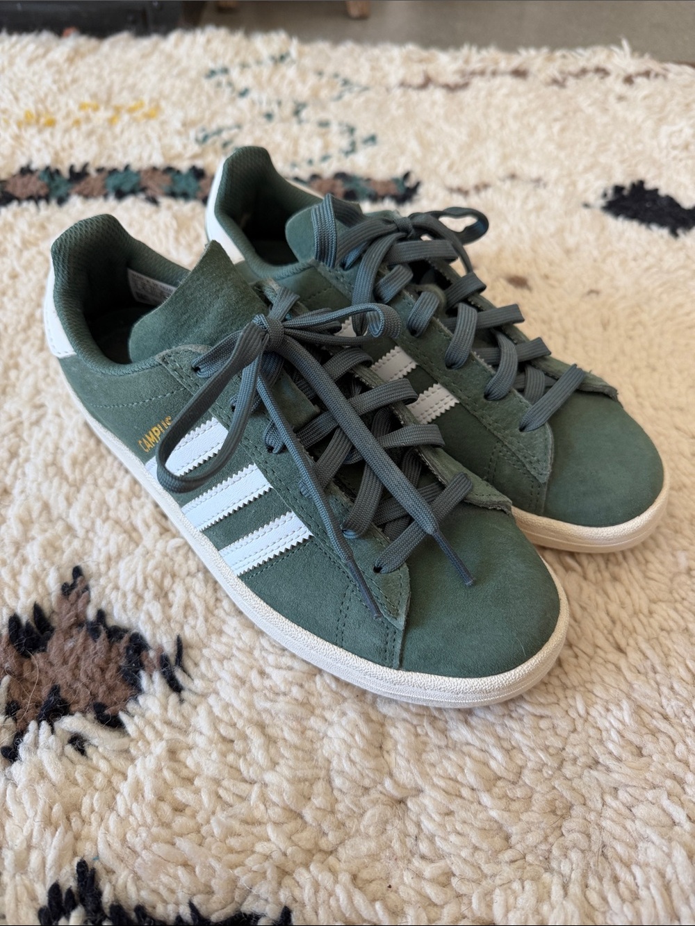 adidas Campus Suede Sneakers in Olive Green - womens 7.5 / mens 5